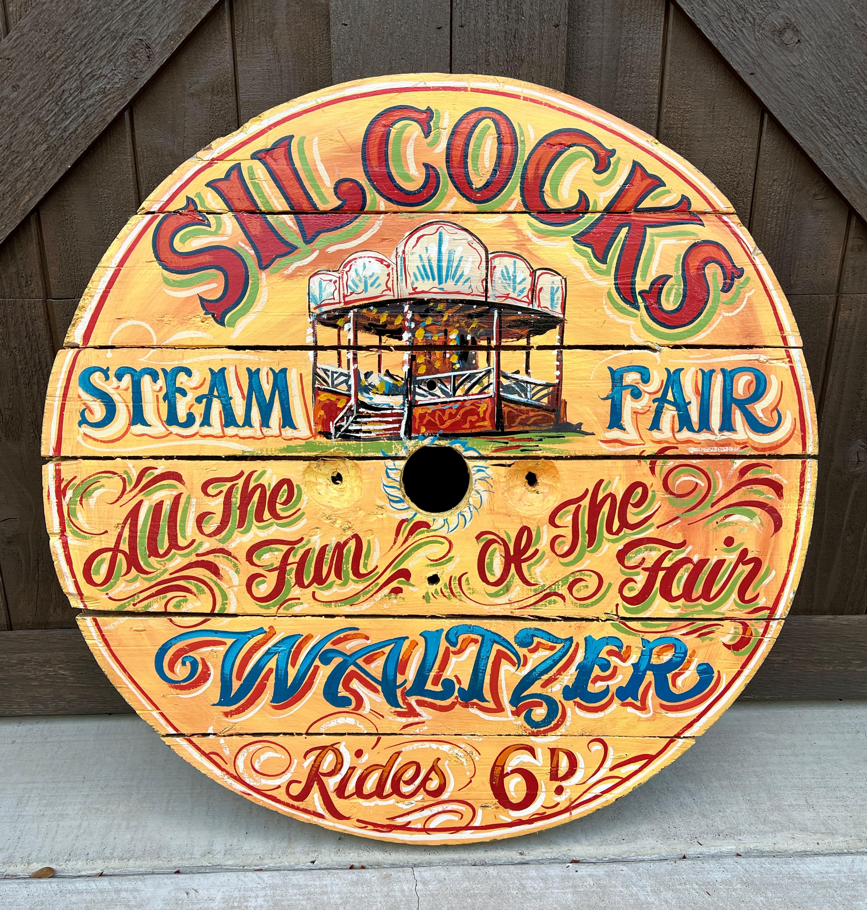 Vintage English Pub Sign Silcocks Steam Fair Waltzer 2