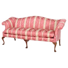 Vintage English Queen Anne Camel Back Sofa 20thC