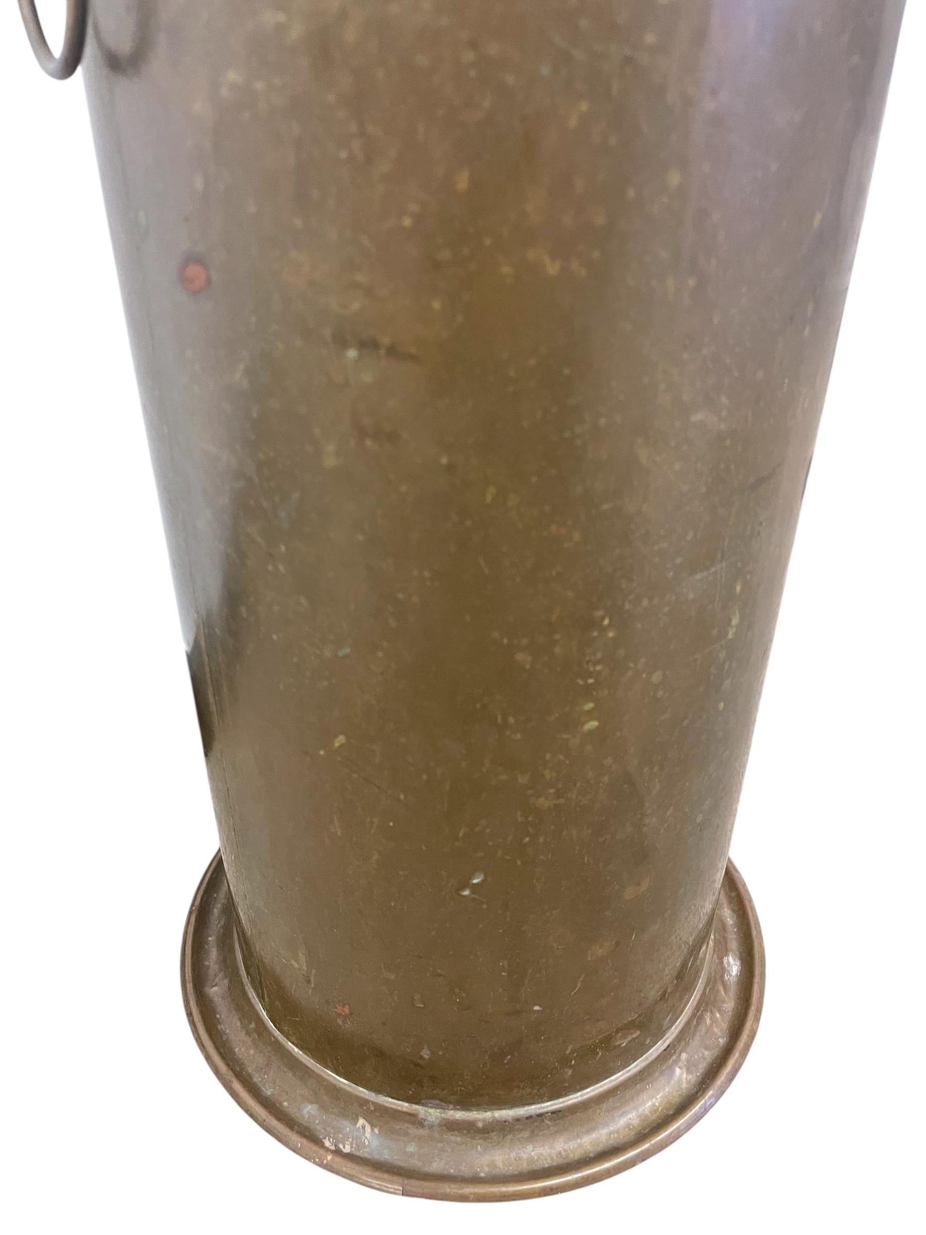 Vintage English Regency Brass Finished Lion-head Entryway Umbrella Stand For Sale 1