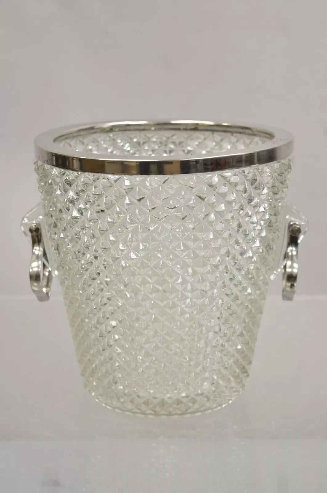 Englischer versilberter Champagner-/Kühler-/Eiskübel aus Kristallglas im Regency-Stil im Angebot 4