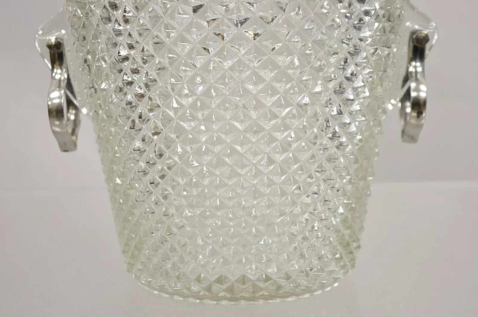 Englischer versilberter Champagner-/Kühler-/Eiskübel aus Kristallglas im Regency-Stil im Angebot 2