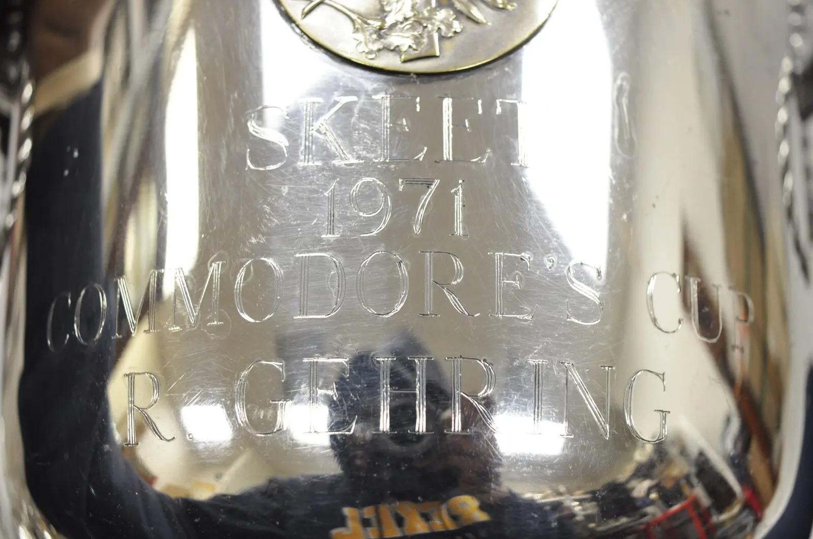 Silver Plate Vintage English Regency Lion Head Champagne Chiller Ice Bucket 1971 Skeet Award For Sale