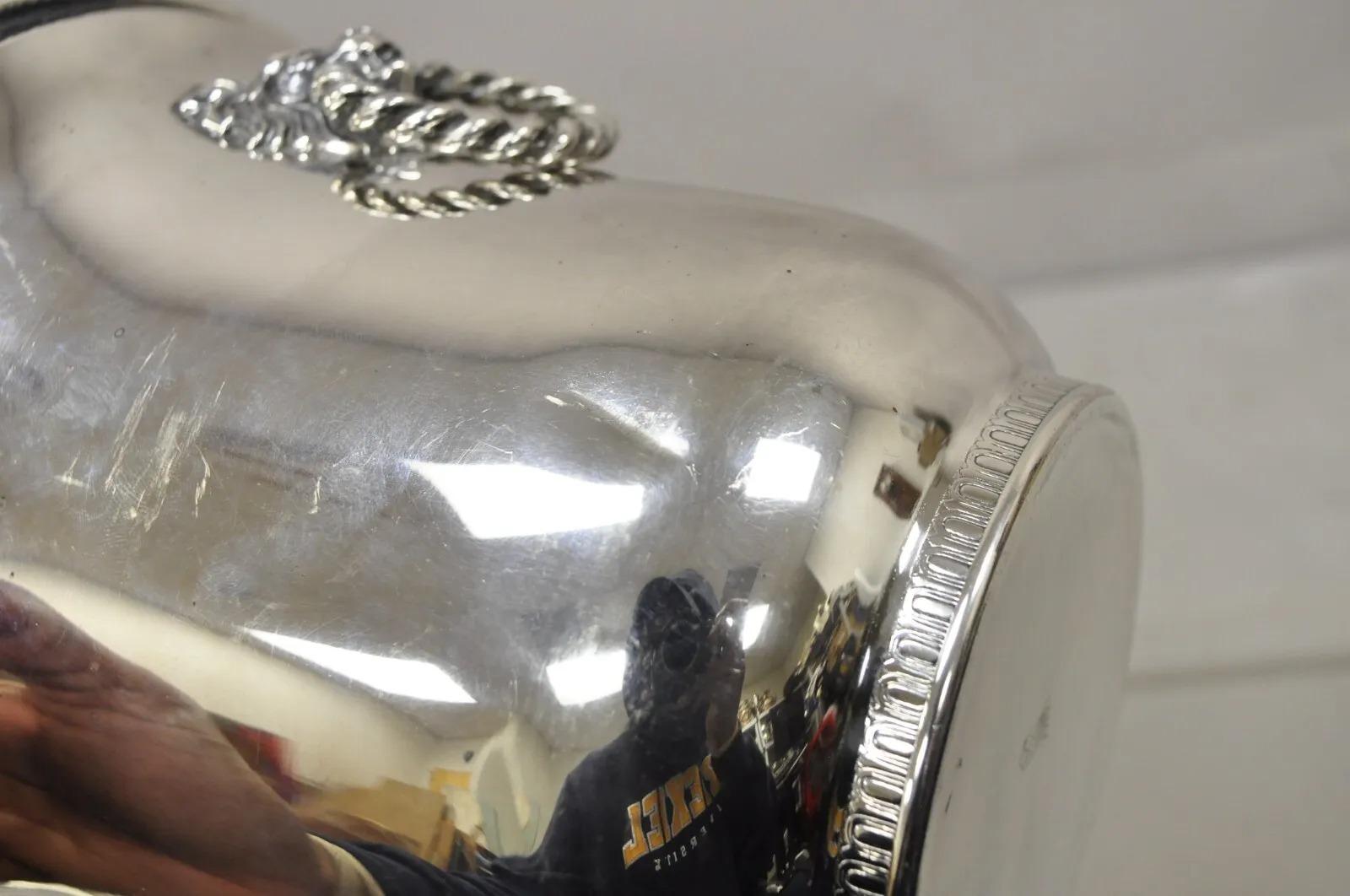 Vintage English Regency Lion Head Champagne Chiller Ice Bucket 1971 Skeet Award For Sale 3