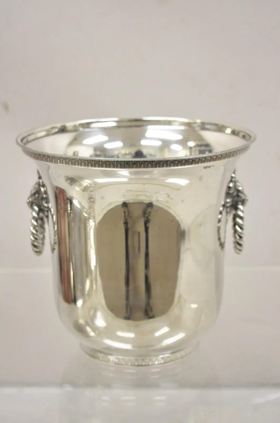 Vintage inglese Regency Lion Head Champagne Chiller Ice Bucket 1971 Skeet Award in vendita 4