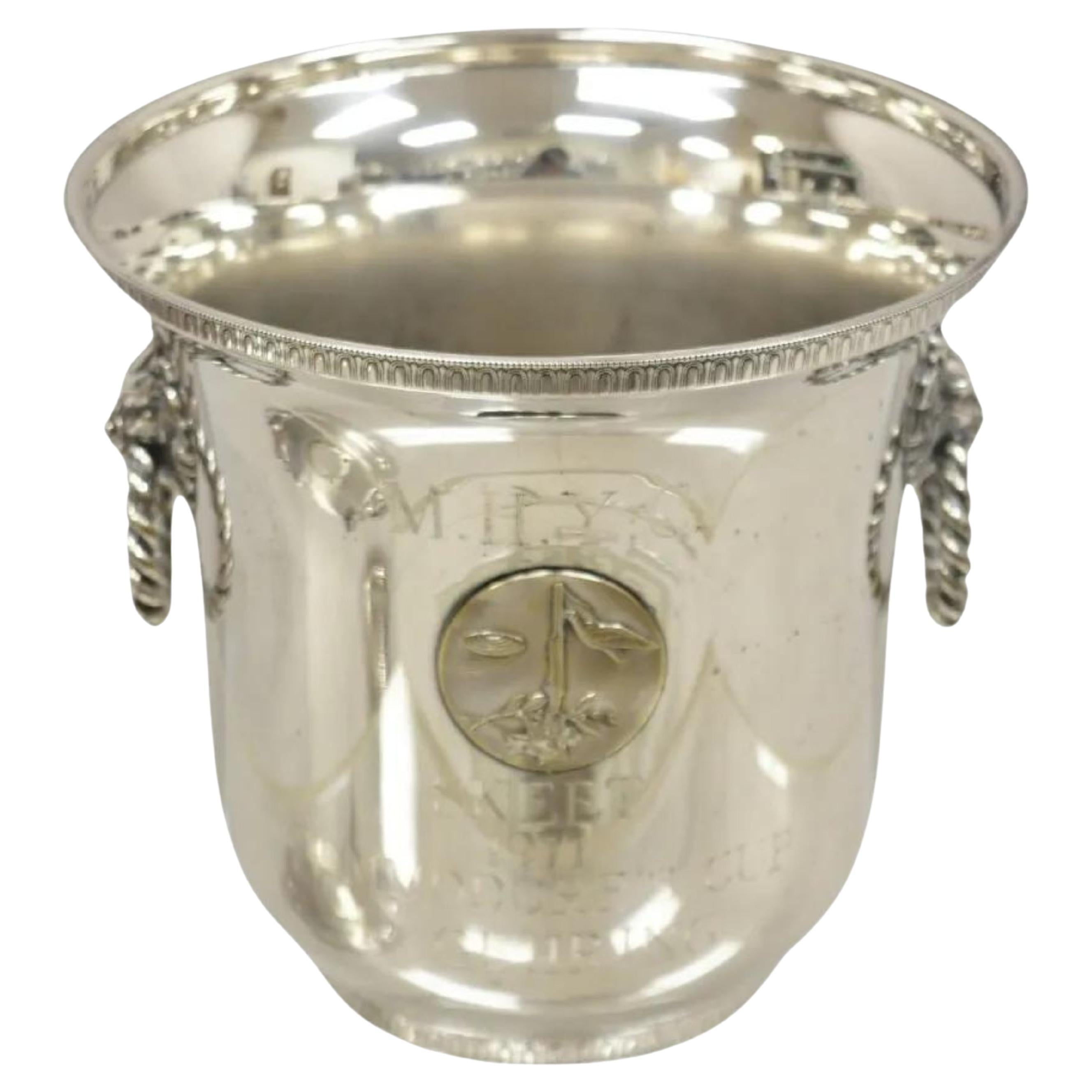 Vintage Inglés Regencia Cabeza de León Champán Enfriador Cubitera 1971 Premio Skeet