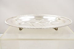 Vintage English Regency Silber Platte Oval Fleisch Besteck Servierplatte Tablett
