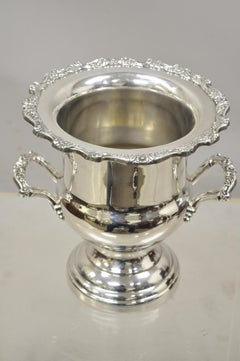 Vintage English Regency Silver Plate Trophy Urn Twin Handle Champagne Ice Bucket