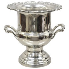 Vintage English Regency Silver Plate Trophy Urn Twin Handle Champagne Ice Bucket