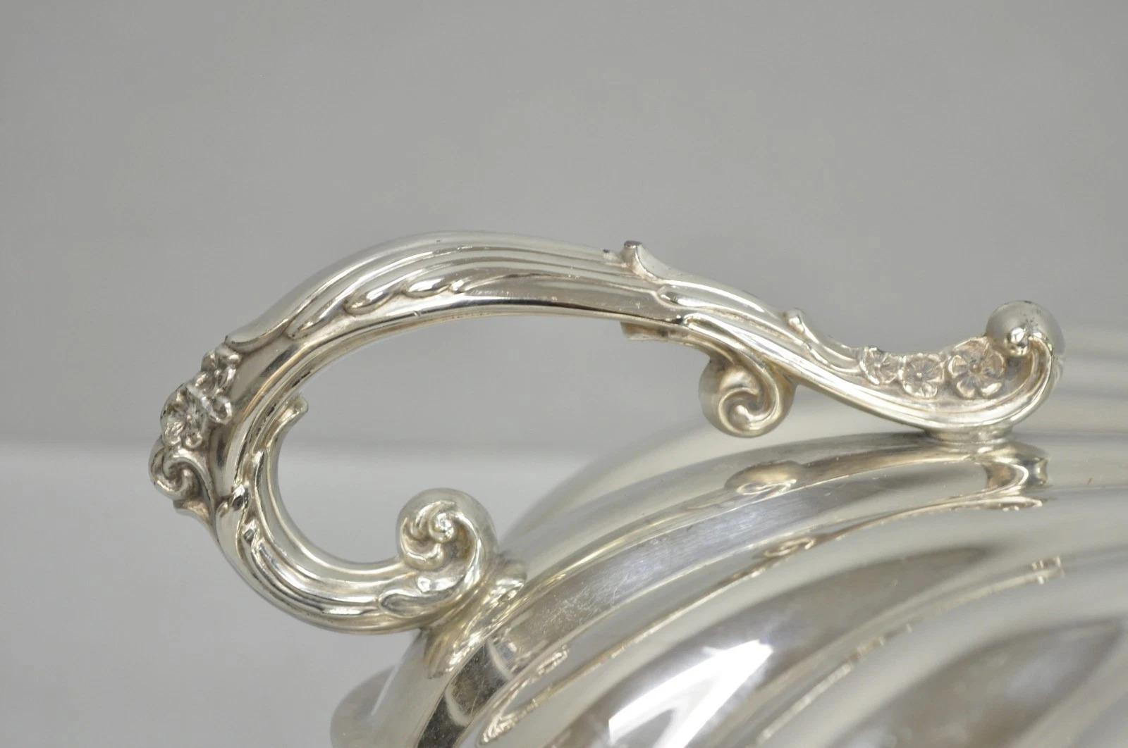 Vintage English Regency Versilbert Muschelschale Scharnier Servierplatte Schüssel (Unbekannt) im Angebot
