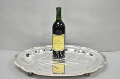 Vintage English Regency Versilbertes Fleischbesteck Servierplatte Tablett von LB