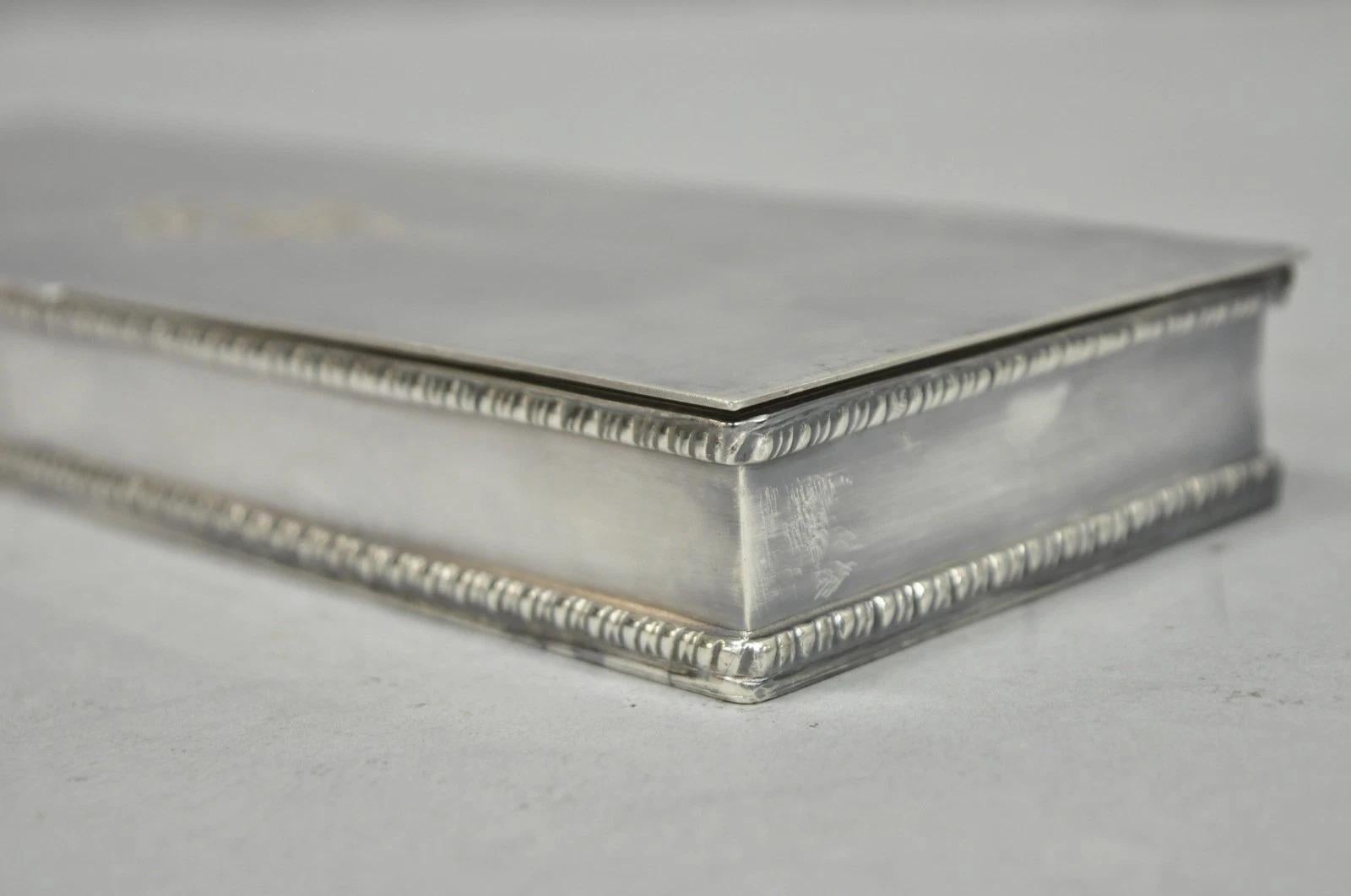 Vintage English Regency Silver Plated Narrow Vanity Dresser Jewelry Box - a Pair en vente 5