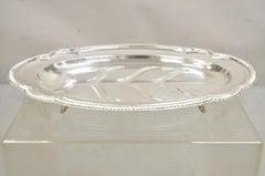 Vintage English Regency Silver Plated Oval Meat Cutlery Serving Platter Tray