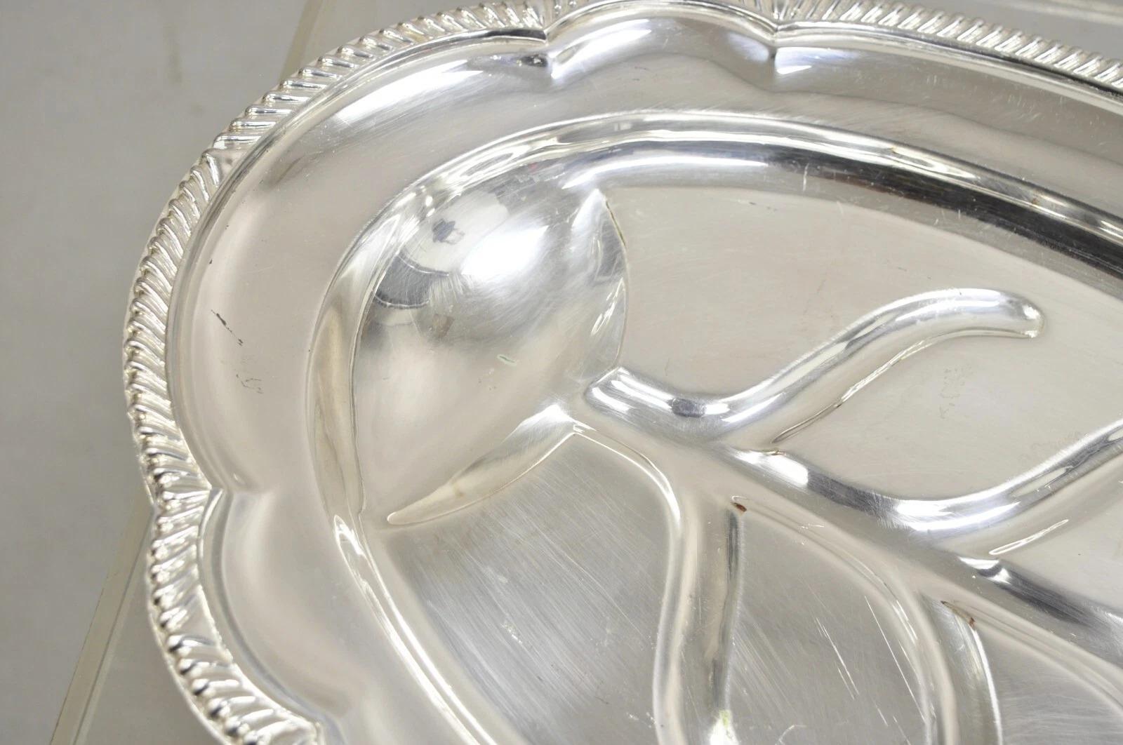 Victorien Plateau de service de style English Regency ovale plaqué argent en vente
