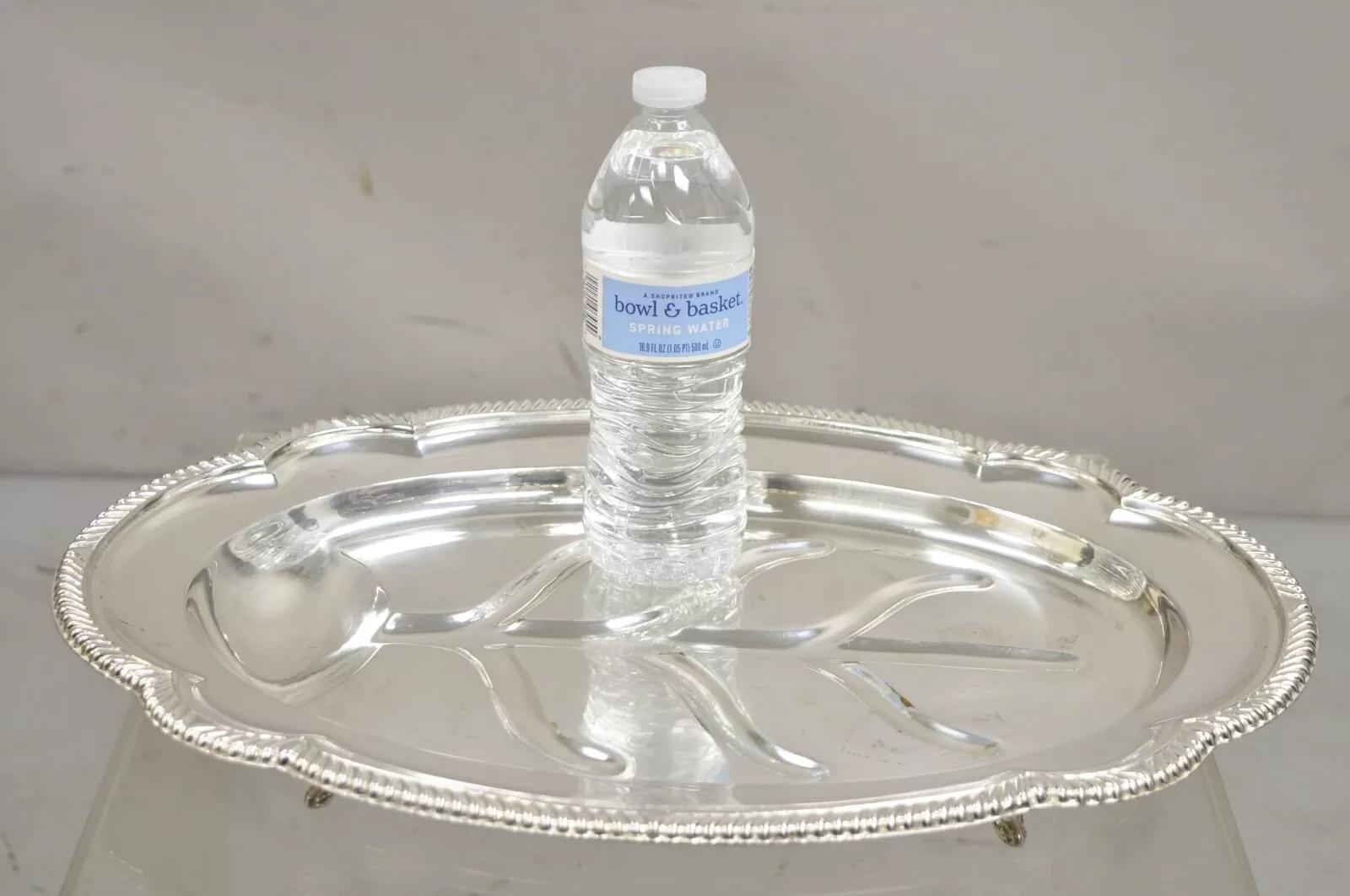 Plateau de service de style English Regency ovale plaqué argent en vente 2