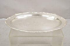 Vintage English Regency Versilbert Oval Modernist Servierplatte Tablett