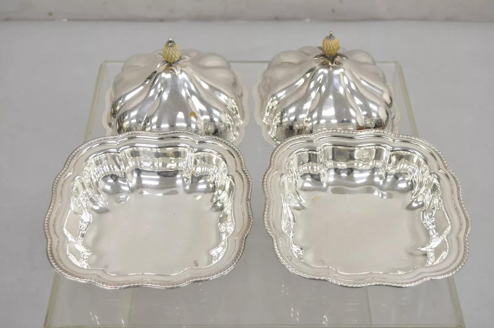 Plato Cubierto Festoneado de la Regencia Inglesa - Pareja en venta 4