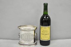 Vintage English Regency Silver Plated Small Lion Head Oval Desk Biscuit Barrel