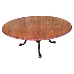 Vintage English Regency Style Birdcage Pedestal Rope-Turned Edge Dining Table