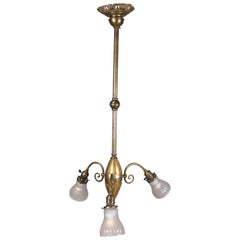 Vintage English Regency Style Brass 3-Light Drop Chandelier, 20th Century