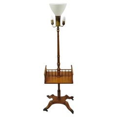 Englische Mahagoni-Stehlampe im Regency-Stil mit geschnitzter Harfe-Galerie, Vintage