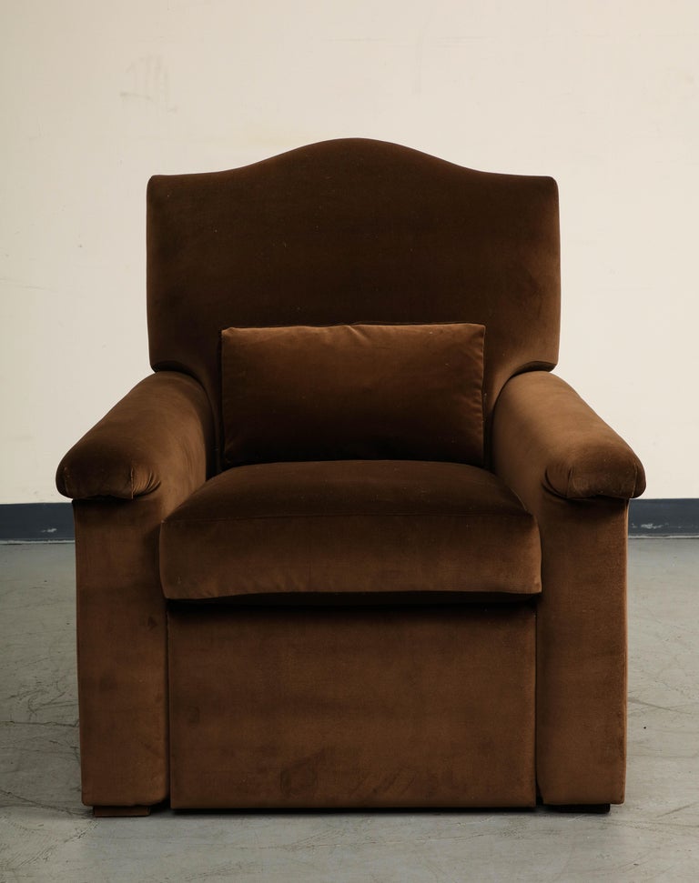Vintage English Regency Style Recliner Newly Upholstered in Chocolate ...