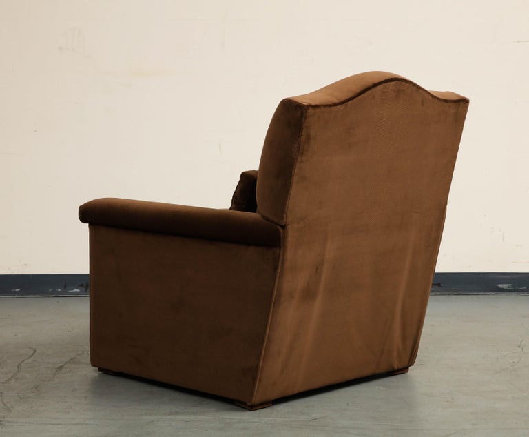 Vintage English Regency Style Recliner Newly Upholstered in Chocolate ...