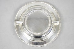 Vintage English Regency Style Round Covered Silver Plated Serving Dish w/Divider
