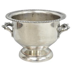 Vintage English Regency Style Silver Plated Low Champagne Chiller Ice Bucket