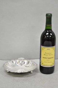 Vintage English Regency Style Silver Plated Small Clam Shell Trinket Dish