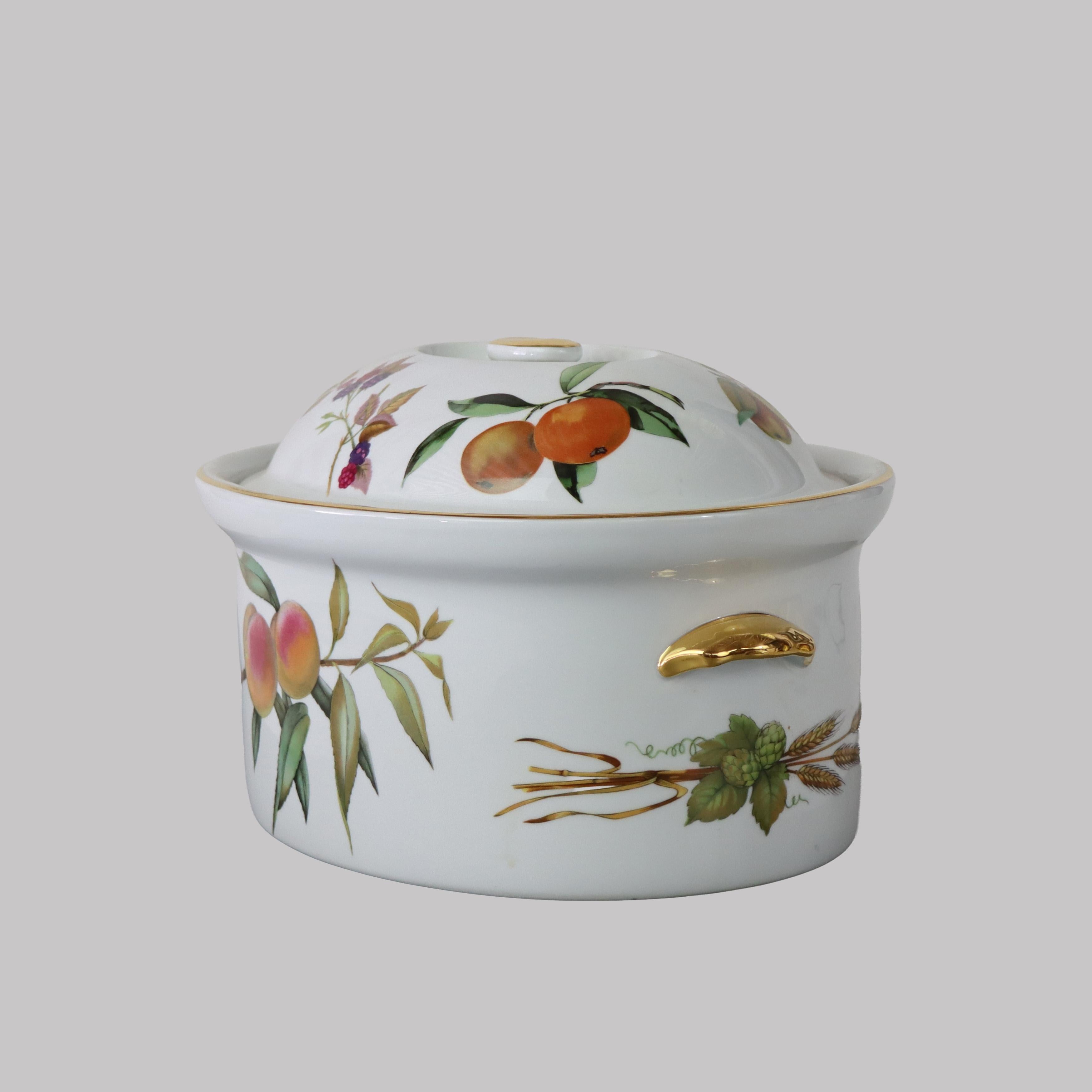 Piatto da portata in porcellana Royal Worcester inglese d'epoca con pesche C1960 in vendita 2