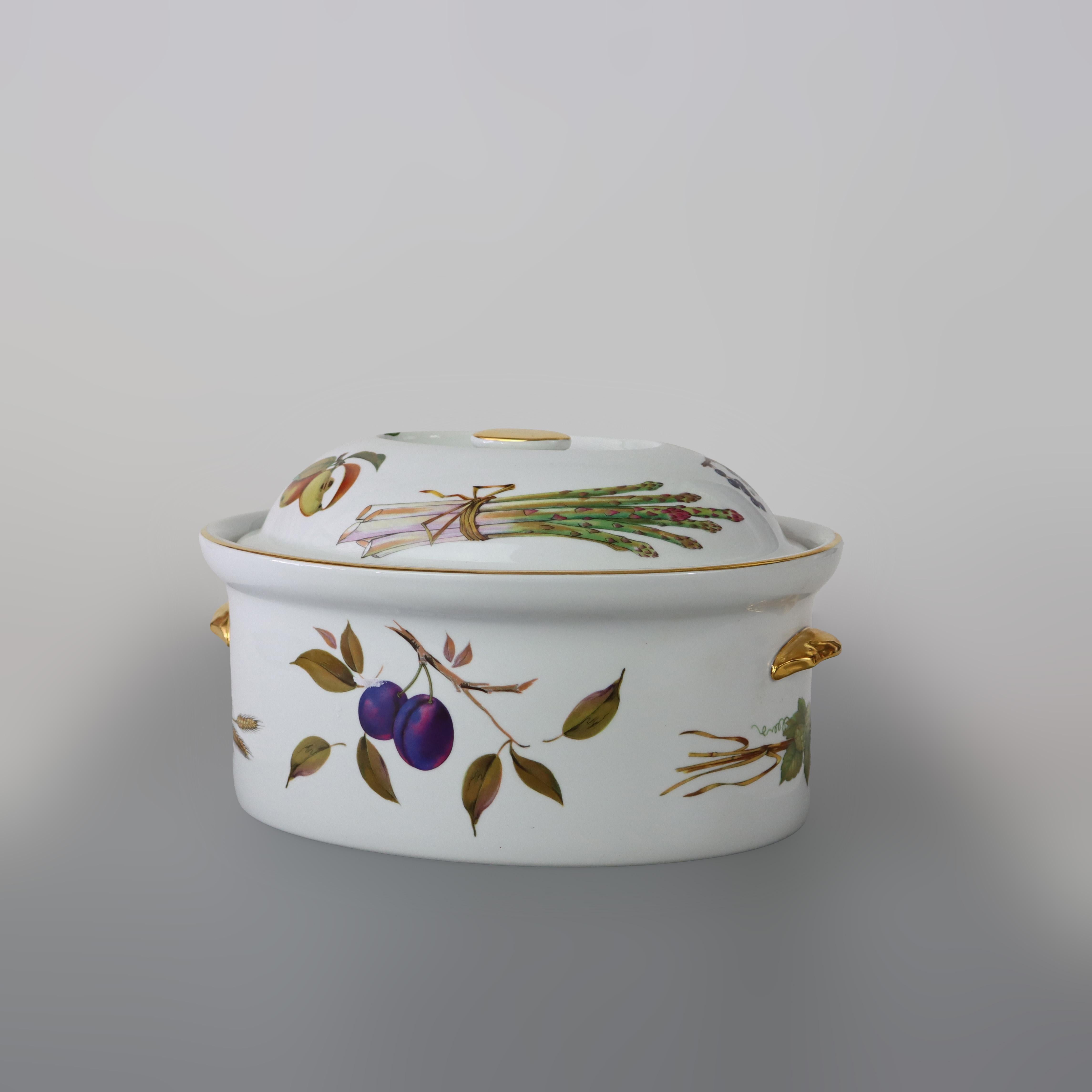 Piatto da portata in porcellana Royal Worcester inglese d'epoca con pesche C1960 in vendita 4