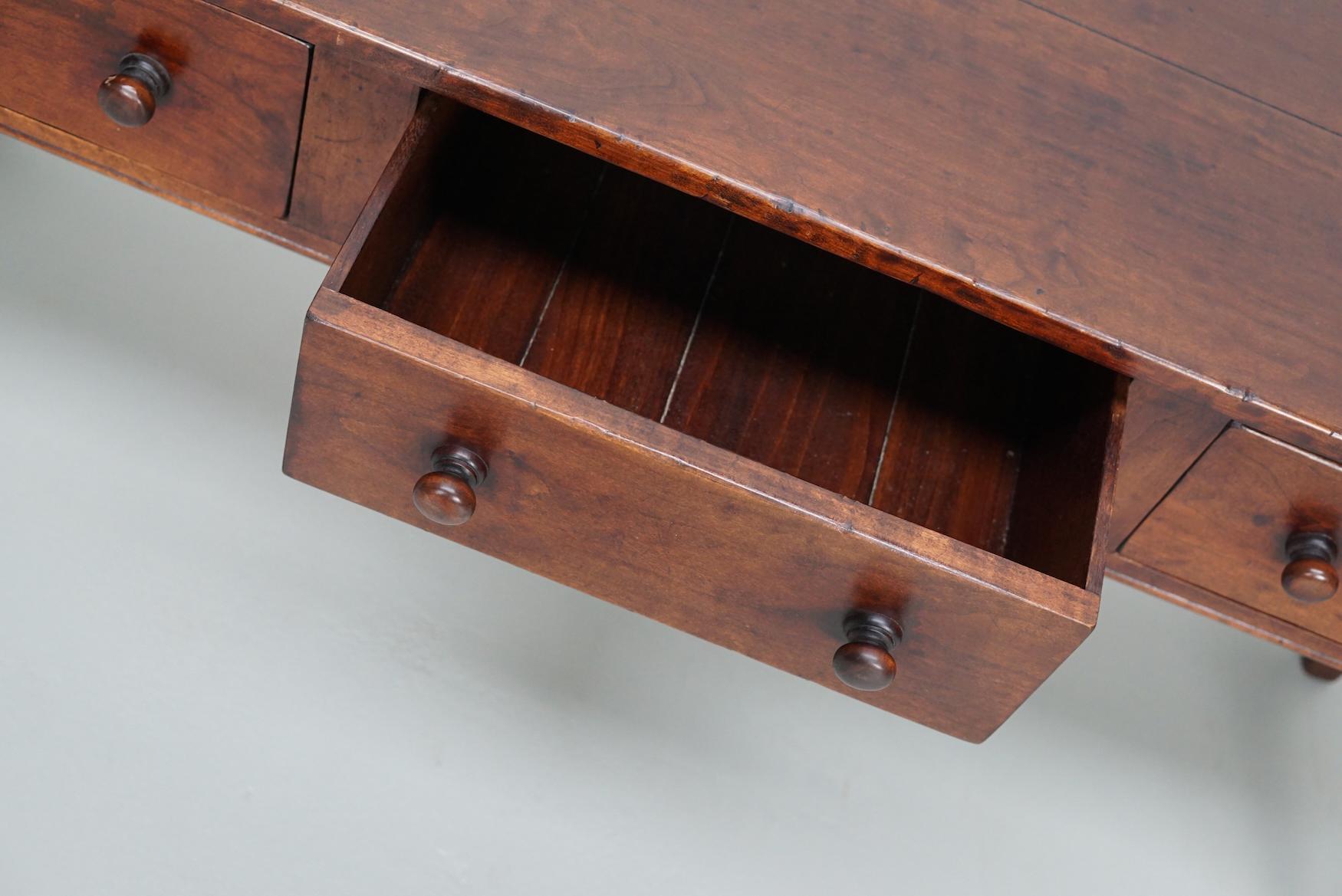 Vintage English Rustic Farmhouse Cherry Side Table, 1950s For Sale 4