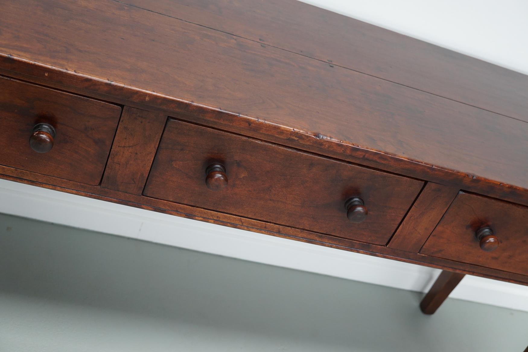 Vintage English Rustic Farmhouse Cherry Side Table, 1950s For Sale 1