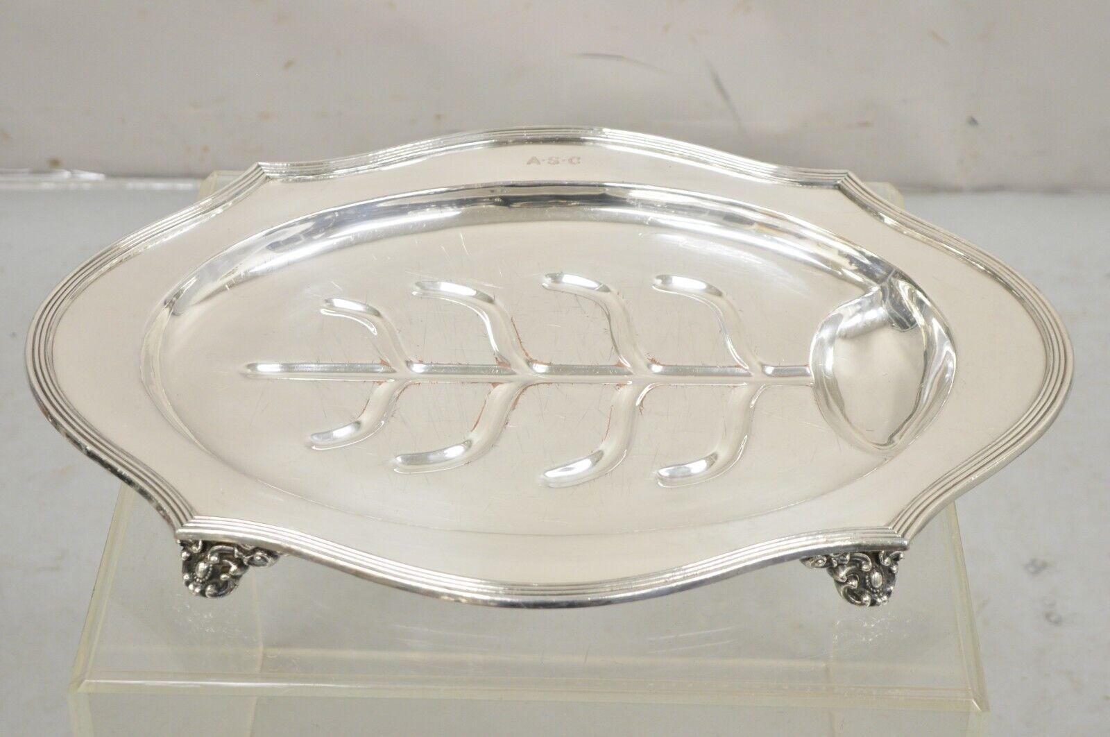 Vintage English Sheffield Meat Cutlery Serving Platter Tray 