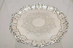 Vintage English Sheffield Silver Plated 10" Round Serving Platter Tray