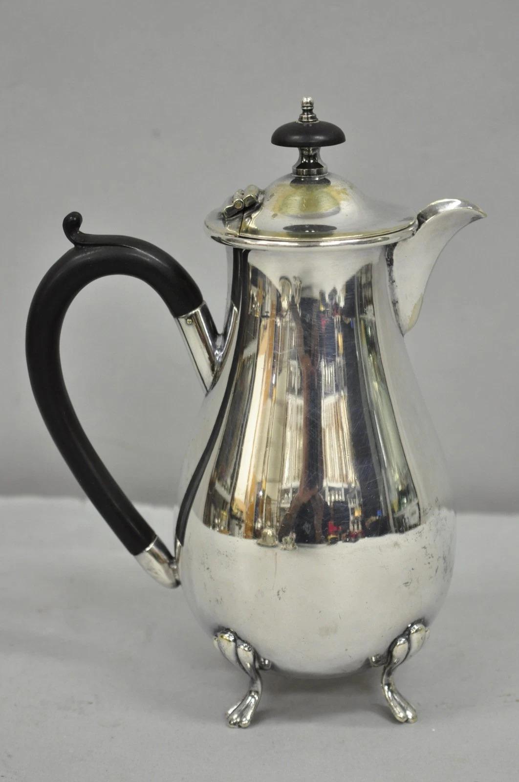 Vintage English Sheffield Victorian Silver Plated Small Coffee Tea Pot Creamer en vente 4