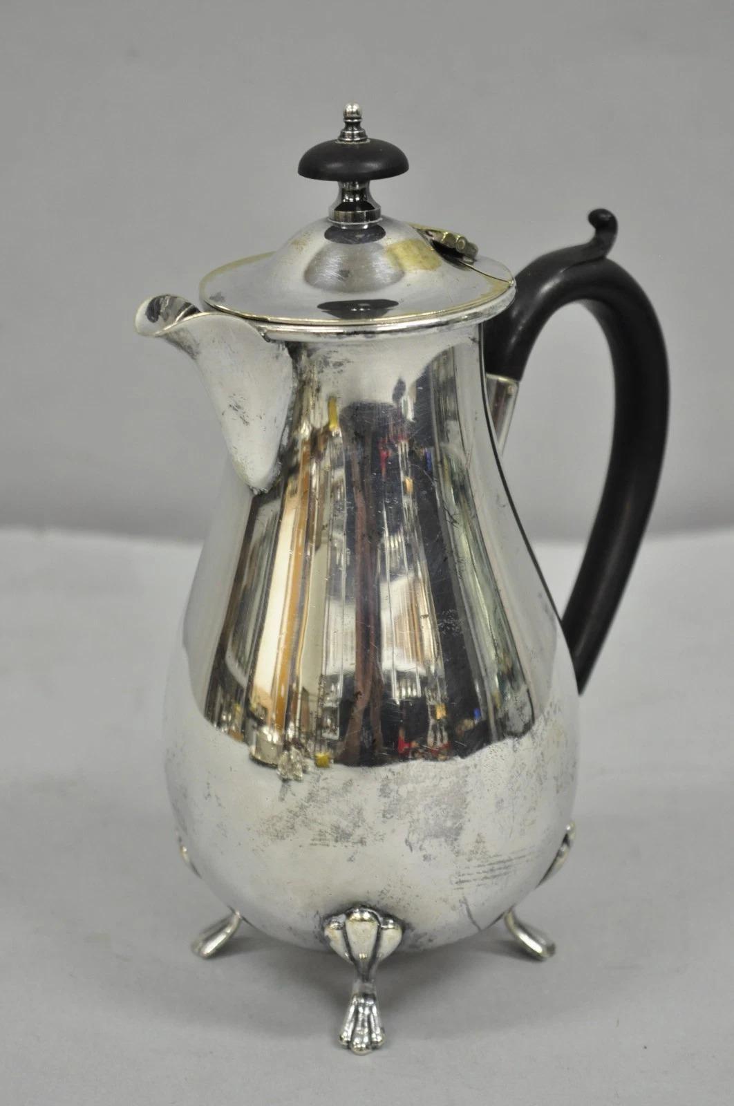 Inconnu Vintage English Sheffield Victorian Silver Plated Small Coffee Tea Pot Creamer en vente
