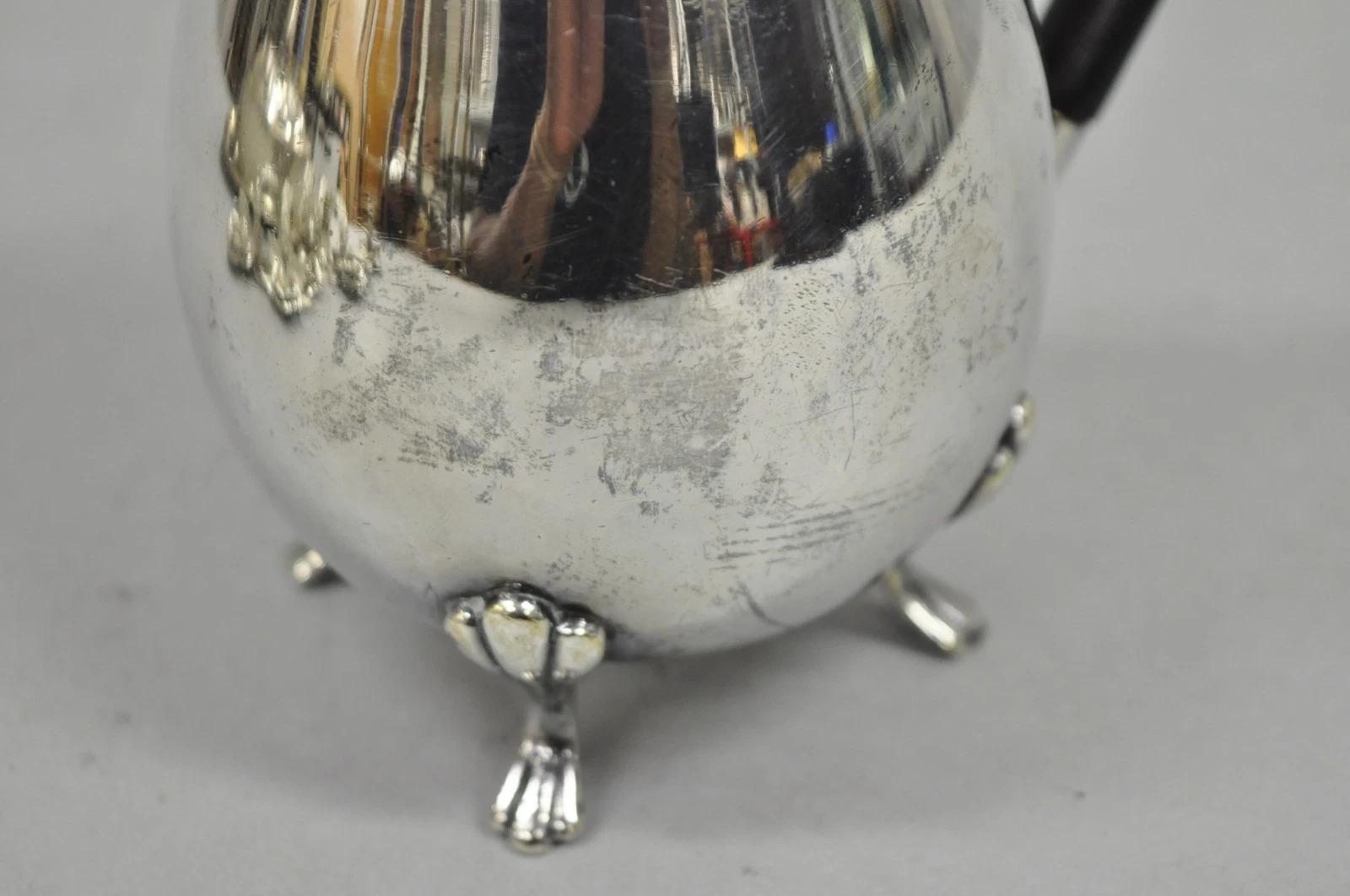 Vintage English Sheffield Victorian Silver Plated Small Coffee Tea Pot Creamer en vente 1