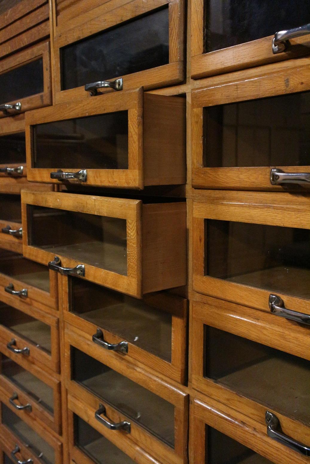 Vintage English Shop Cabinet or Display Case with 60 Drawers 2