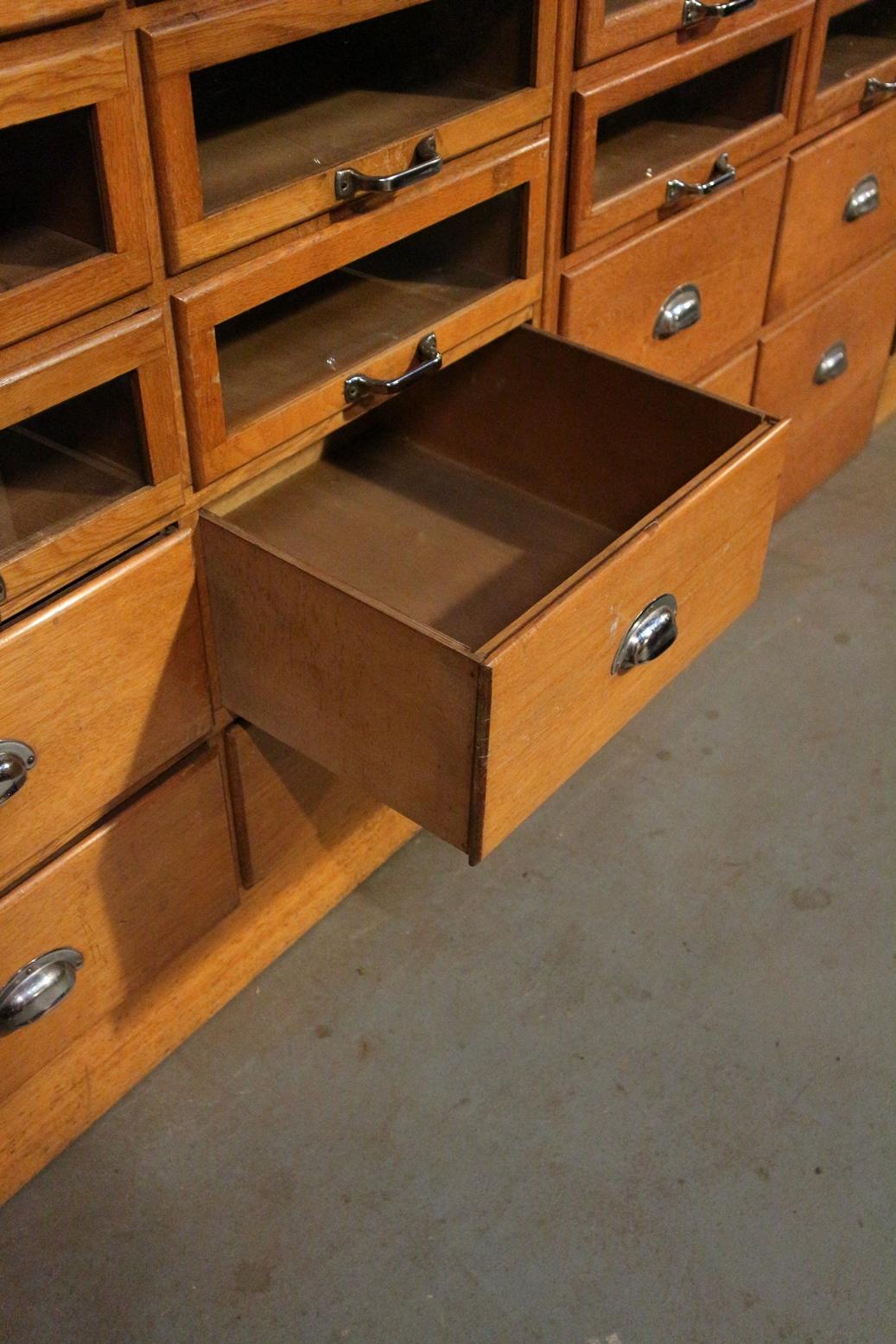 Vintage English Shop Cabinet or Display Case with 60 Drawers 3