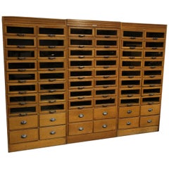 Antique English Shop Cabinet or Display Case with 60 Drawers