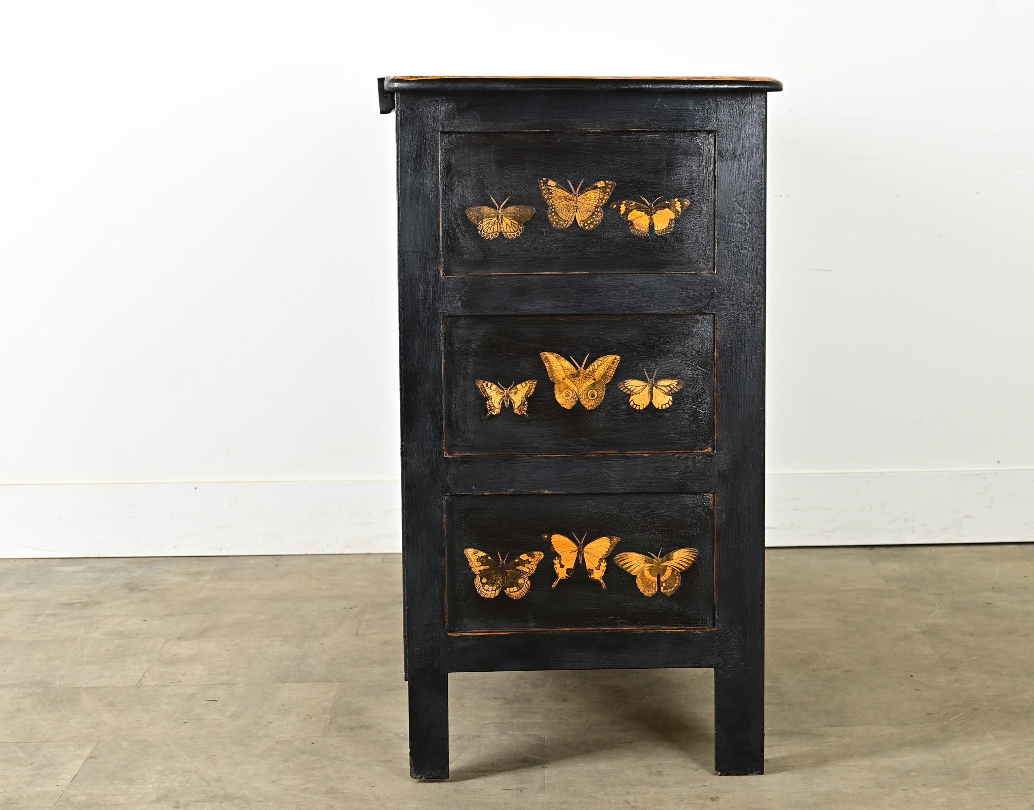 Vintage English Sideboard with Recent Paint & Decoupage 7