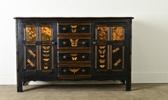 Vintage English Sideboard with Recent Paint & Decoupage