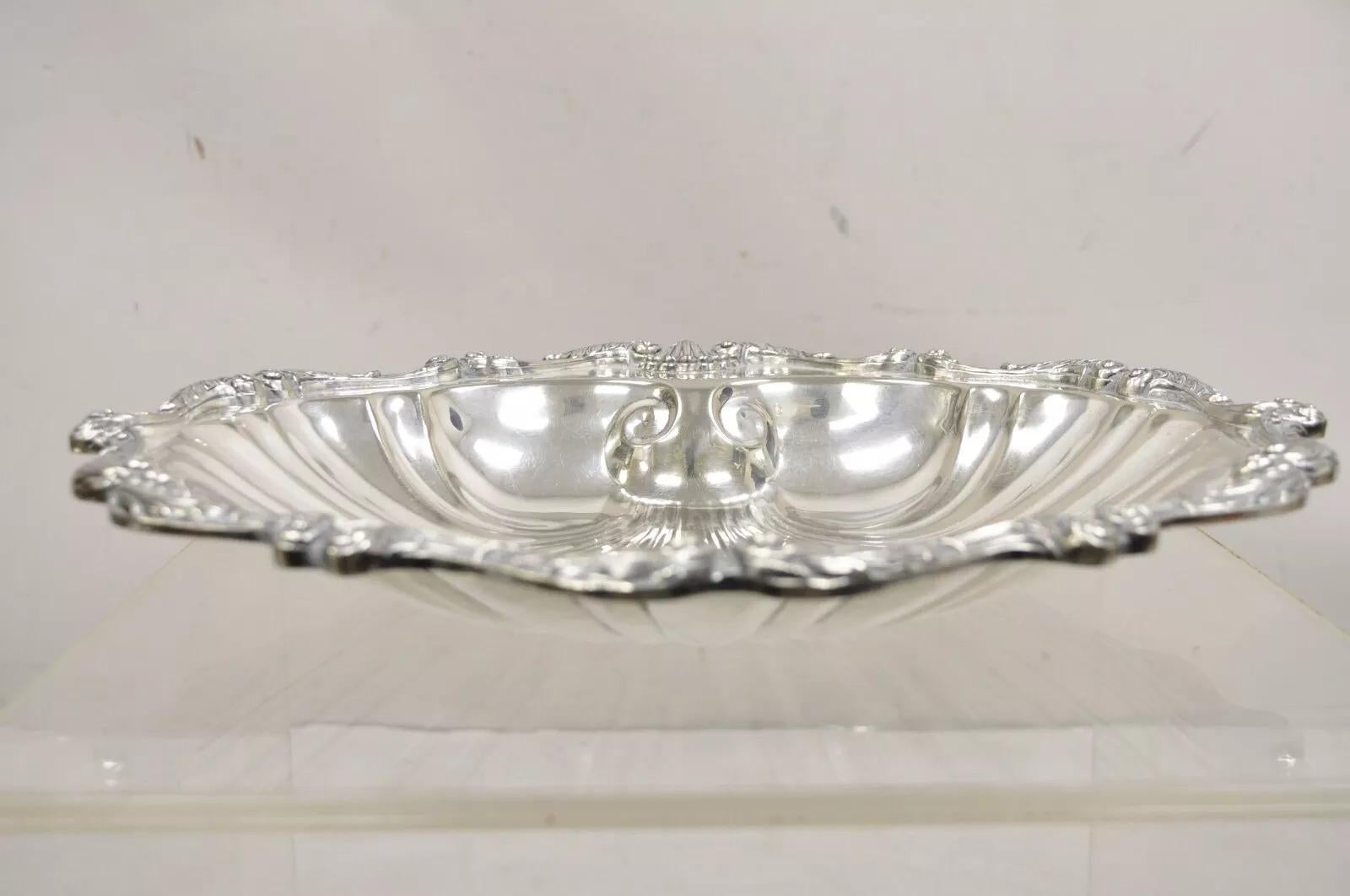 Vintage English Silver MFG 838 Silver Plated Clam Shell Bowl Dish 4