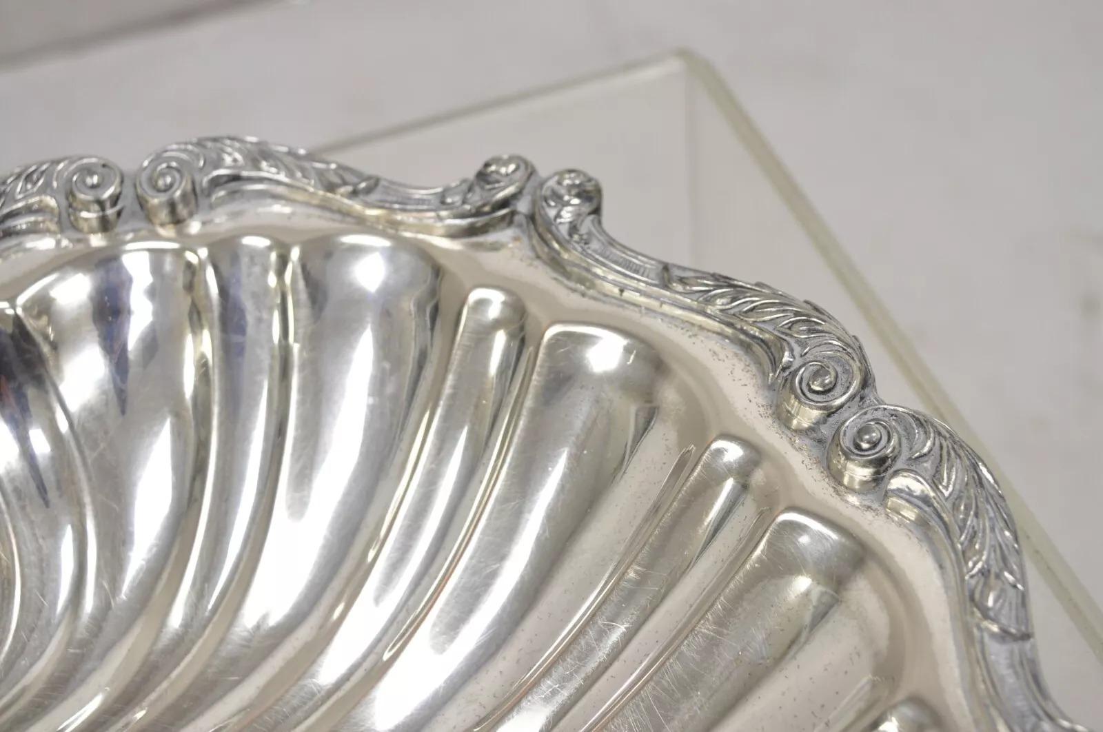 Unknown Vintage English Silver MFG 838 Silver Plated Clam Shell Bowl Dish