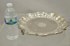 Vintage English Silver Mfg Regency Style Silver Plated 12" Trinket Platter Tray