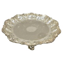 Vintage English Silver Mfg Regency Style versilbert 12" Trinket Platter Tablett