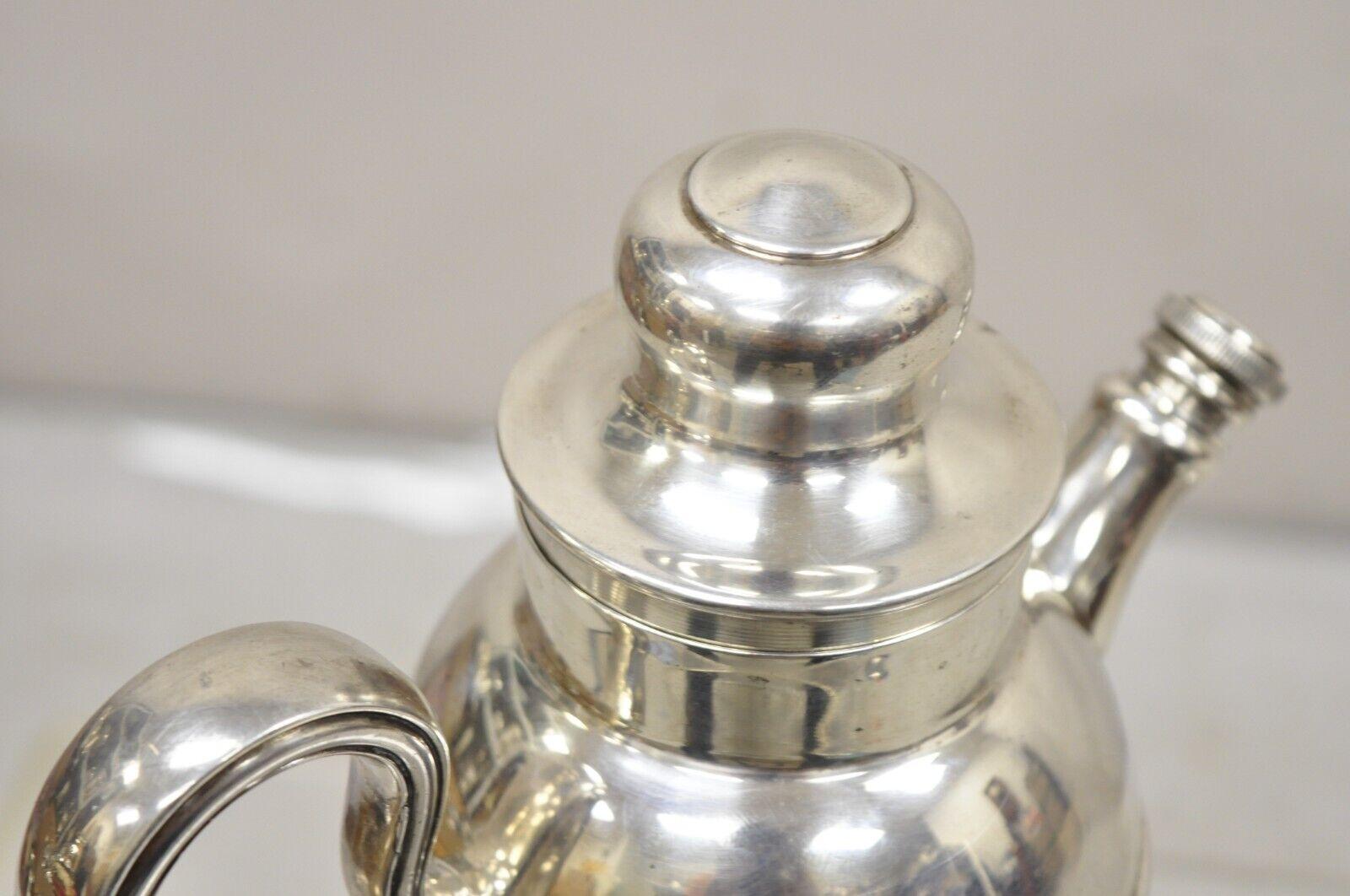Vintage English Silver MFG Silver Plated Modern Cocktail Shaker Pitcher 7