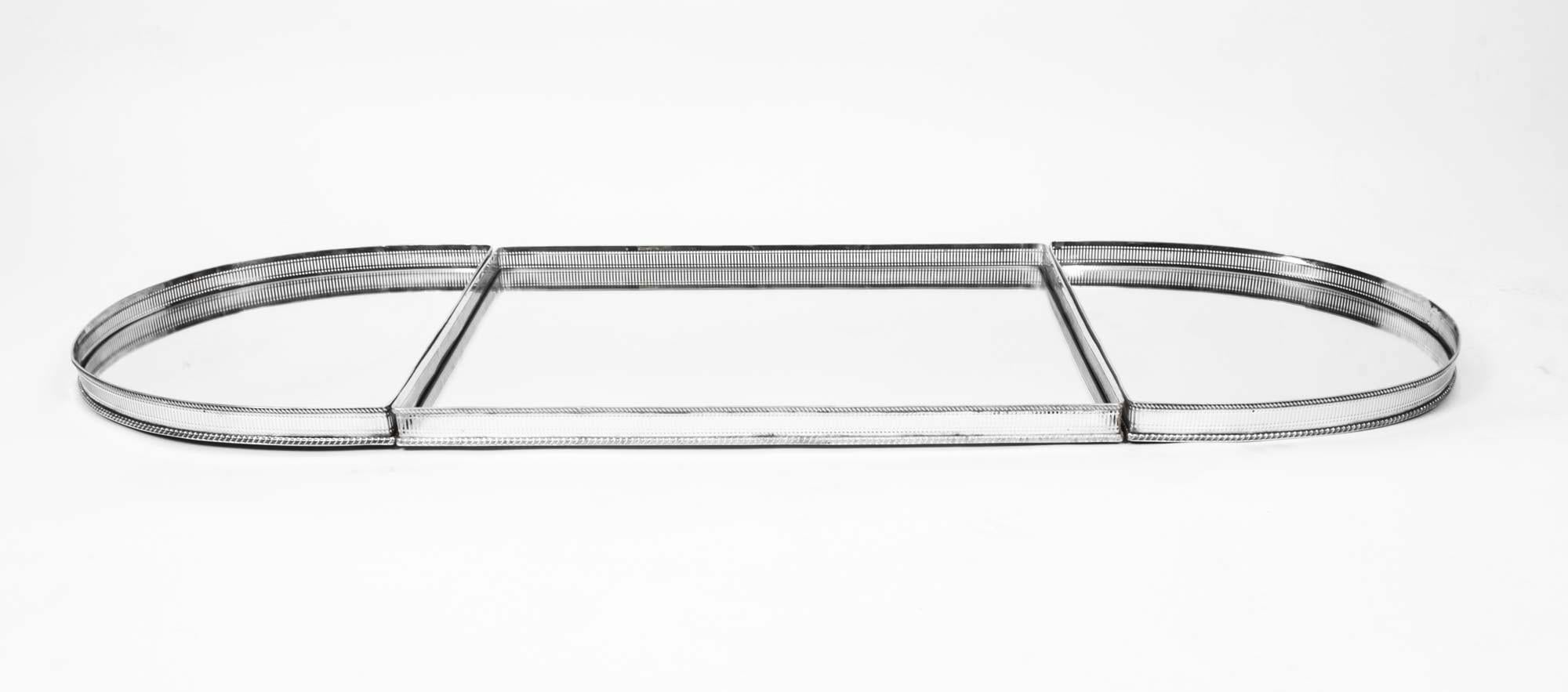 Englisches Epergne-Tafelaufsatz-Set aus versilbertem und geschliffenem Glas, Vintage, 20. Jahrhundert im Zustand „Gut“ im Angebot in London, GB