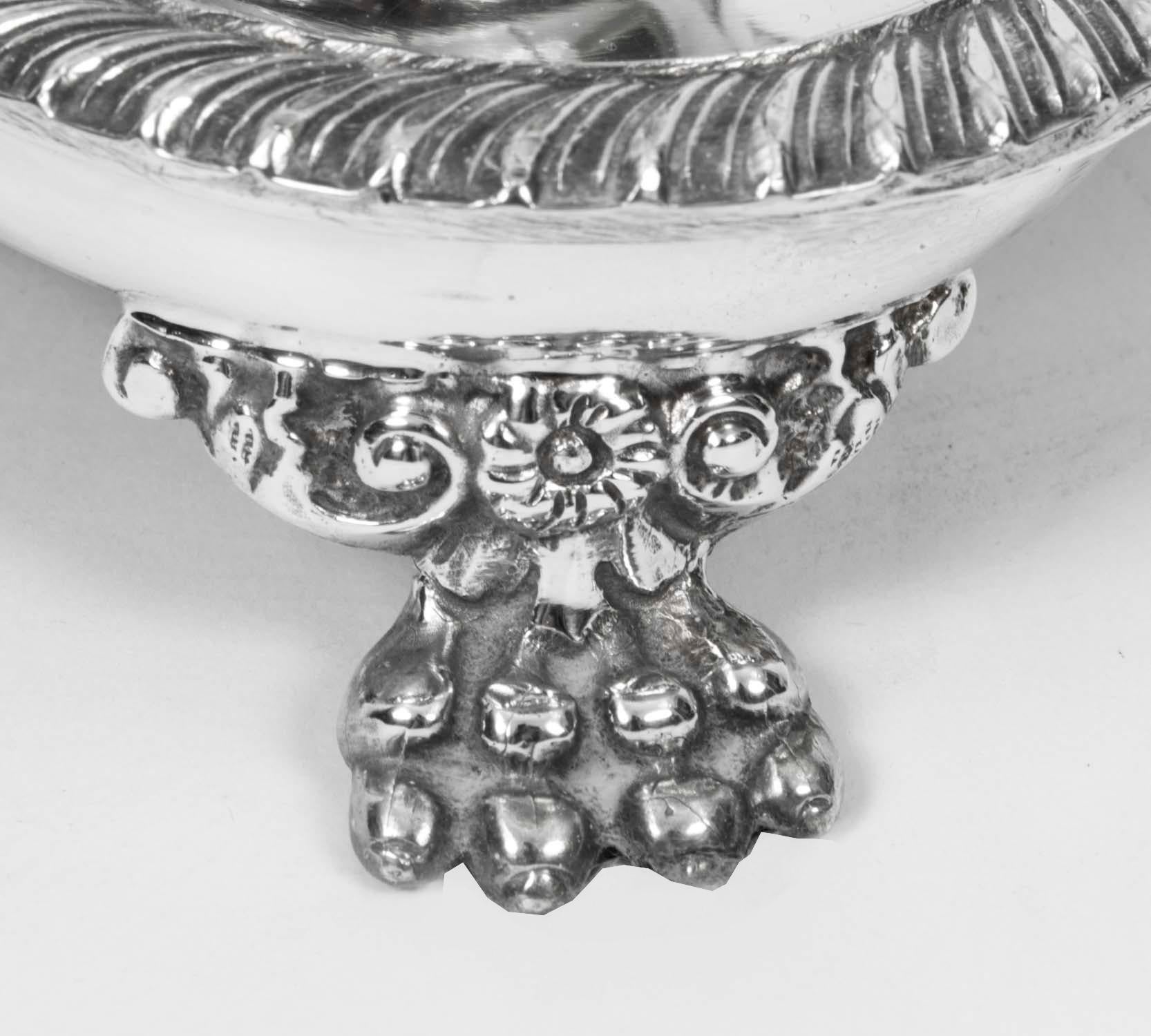 Englisches Epergne-Tafelaufsatz-Set aus versilbertem und geschliffenem Glas, Vintage, 20. Jahrhundert im Angebot 5